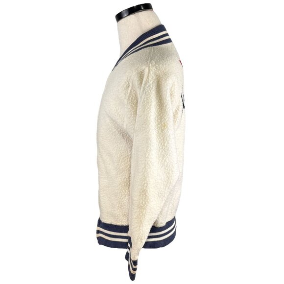 Vintage 1960s Champion Knitwear Mansfield YMCA Varsity Jacket XS White & Navy - Picture 3 of 15